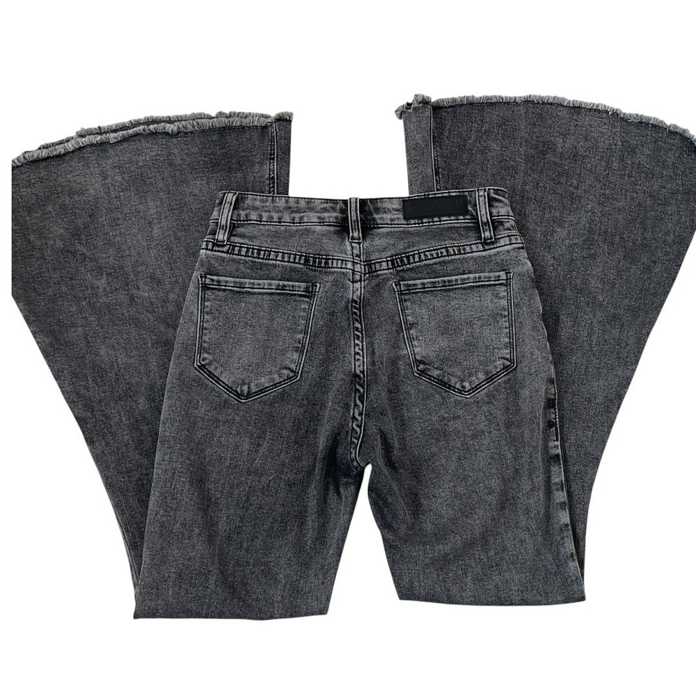 Rock & Roll Denim Bell Bottom Jeans Womens 26 Black Excellent High Rise Flare - Picture 9 of 15